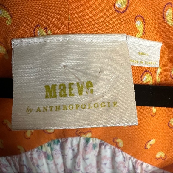 Anthropologie Maeve Ceresco Orange Floral Peasant Blouse NEW - Picture 7 of 10